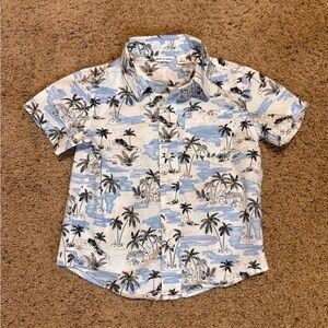 Janie and Jack Blue Black Island Button Down Shirt, size 2T.